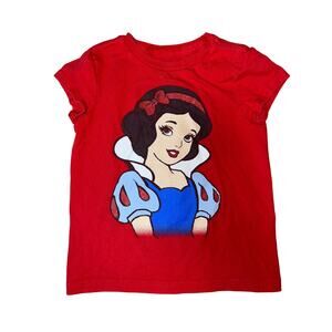 Disney Princess Snow White Glitter 100% Cotton graphic  T-Shirt Red toddler 4